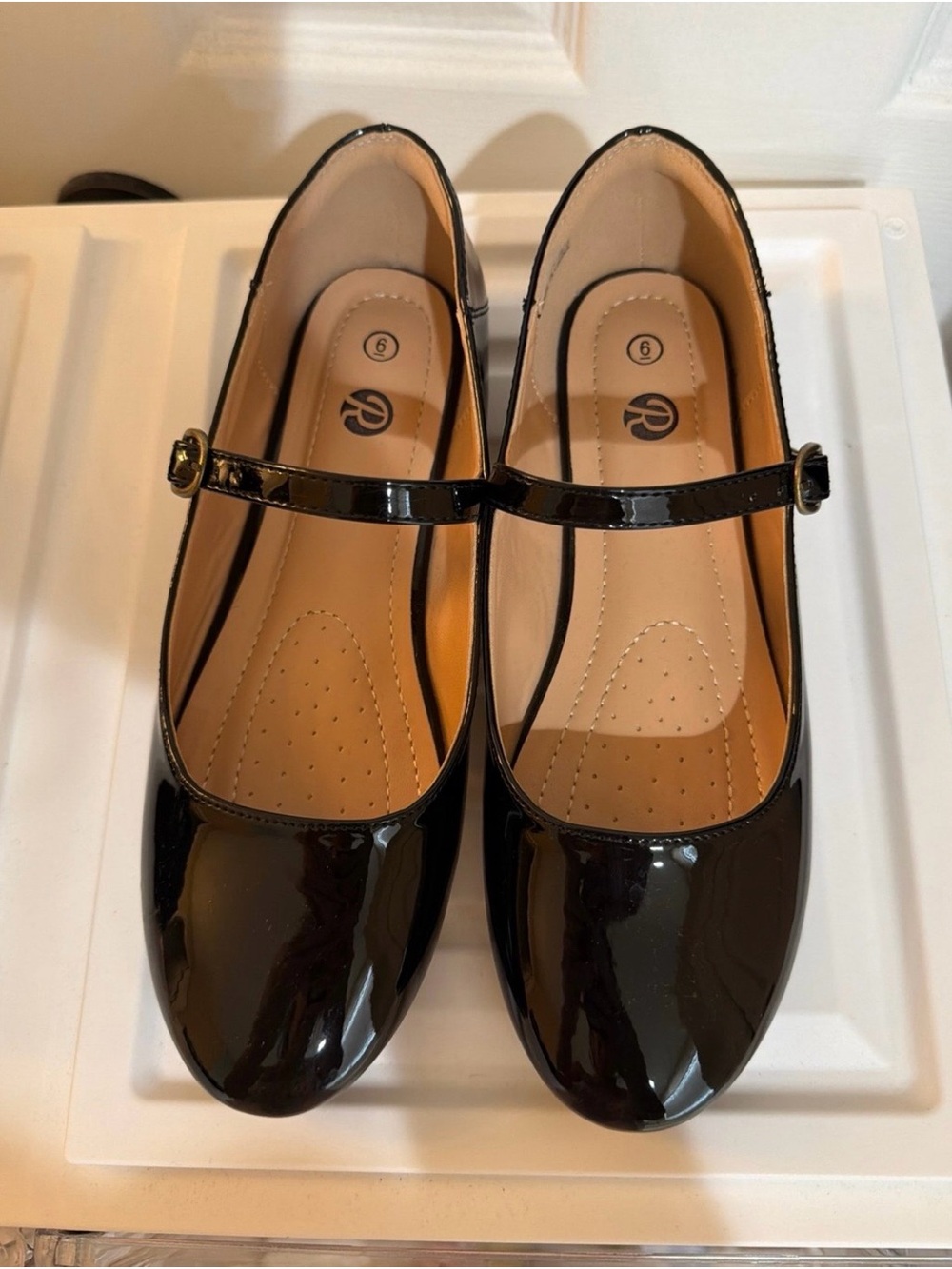 Patent Mary Jane Flats in Black - Unbranded, new without tags